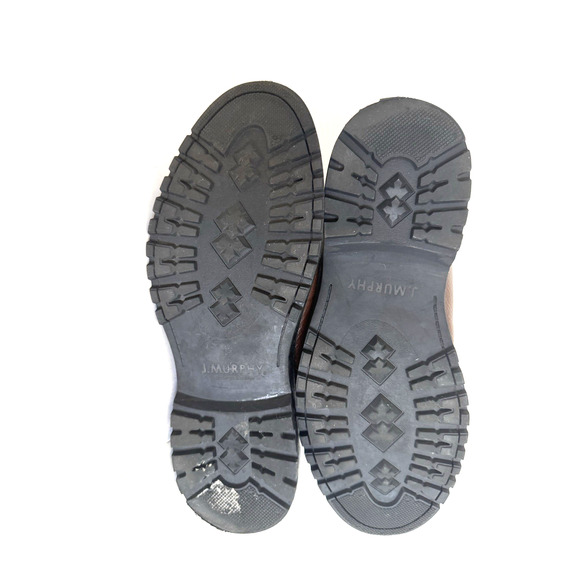 Johnston Murphy Lace-Up Ankle Boots Men's 9M Brown Pebbled Leather Lugged Sole - Picture 8 of 15